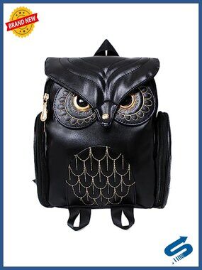 Faux Leather Owl Mini Backpack Fashion Backpack Handbag